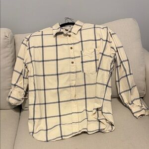 Universal Thread Beige and Navy Plaid Shirt